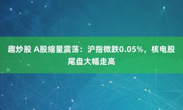 趣炒股 A股缩量震荡：沪指微跌0.05%，核电股尾盘大幅走高
