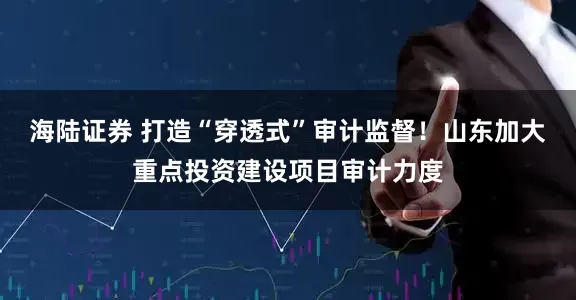海陆证券 打造“穿透式”审计监督！山东加大重点投资建设项目审计力度